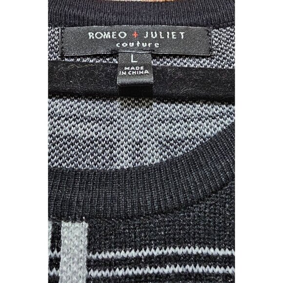 Romeo + Juliet Couture Womens Black & White Plaid Short Sleeve Knit Dress Size L - Picture 4 of 9